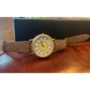 VTG 37mm Unisex Giordano Watch, Gold Tone with Roman Numerals